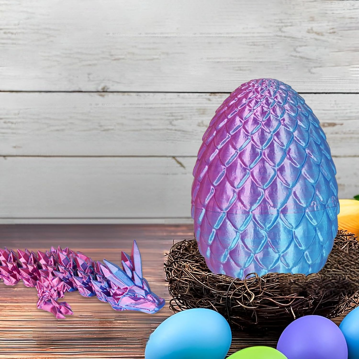 Large Dragon Eggs with Dragon Inside, 3D Printed Surprise Funny Gifts for Kids, Articulated Dragon