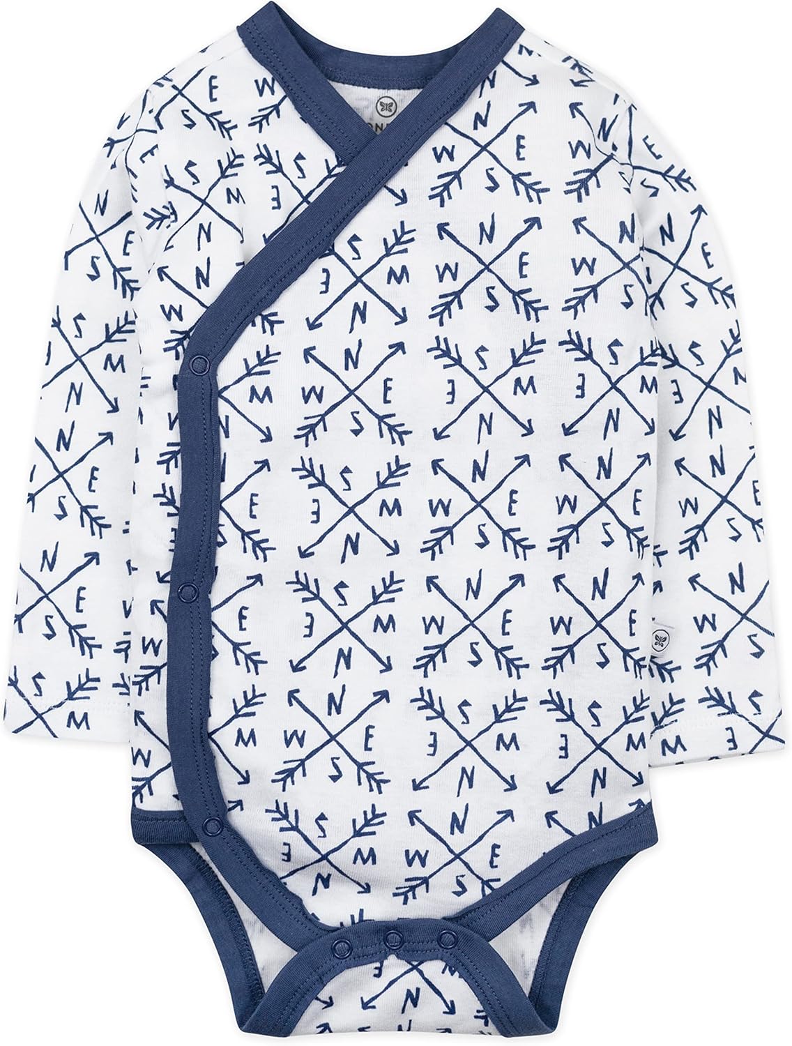 HonestBaby unisex-baby 3-pack Long Sleeve Side-snap Kimono Bodysuits Organic Cotton for Infant Baby