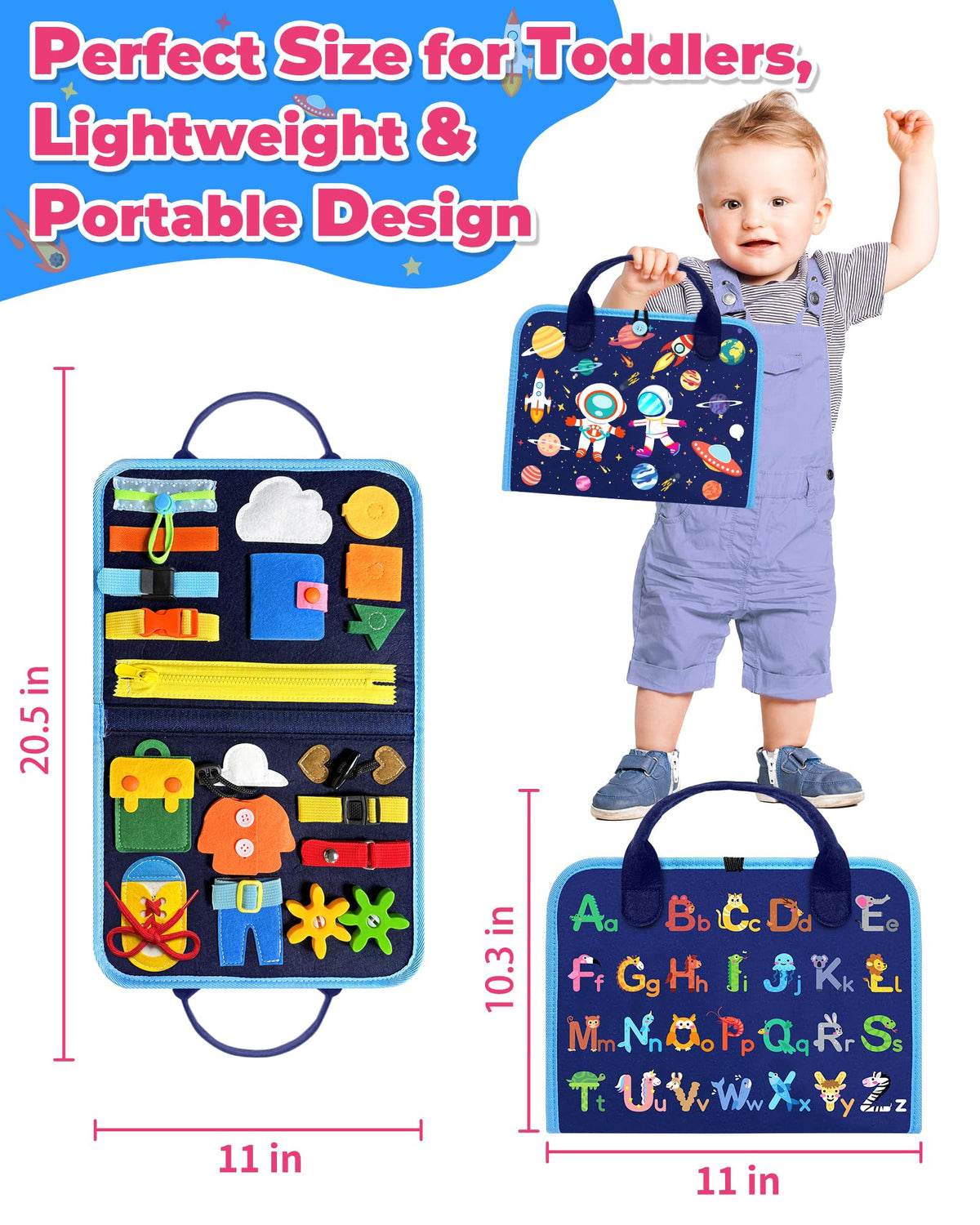 Gojmzo Busy Board Montessori Toys for Toddler Boy Girl Gifts Busy Book