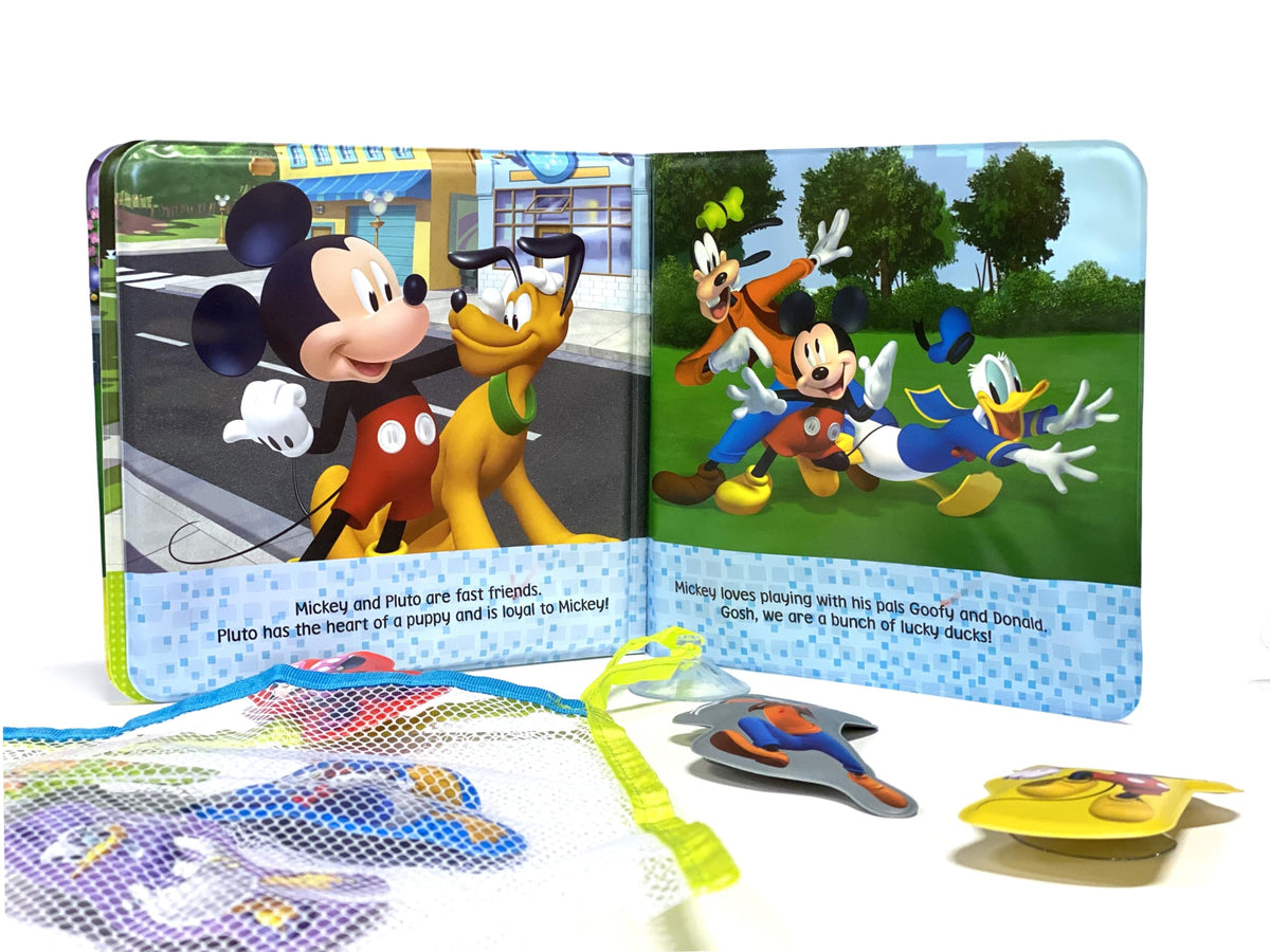 Disney Junior Mickey Bath Time Books - Activity Books for kids, Bath book, 6 Padded suction cups, 1