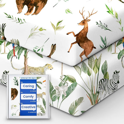 Premium Soft Crib Sheets for Boys, Ultra Breathable Crib Fitted Sheet, Super Stretchy Baby Bed