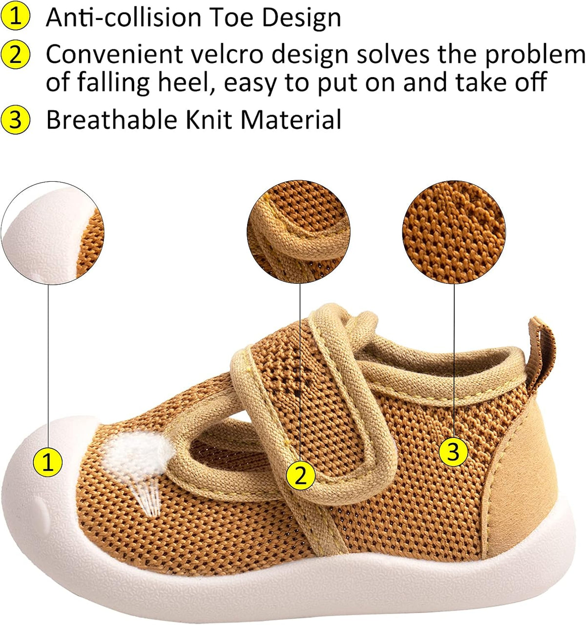 Baby First-Walking Shoes 1-4 Years Kid Shoes Trainers Toddler Infant Boys Girls Soft Sole Non Slip