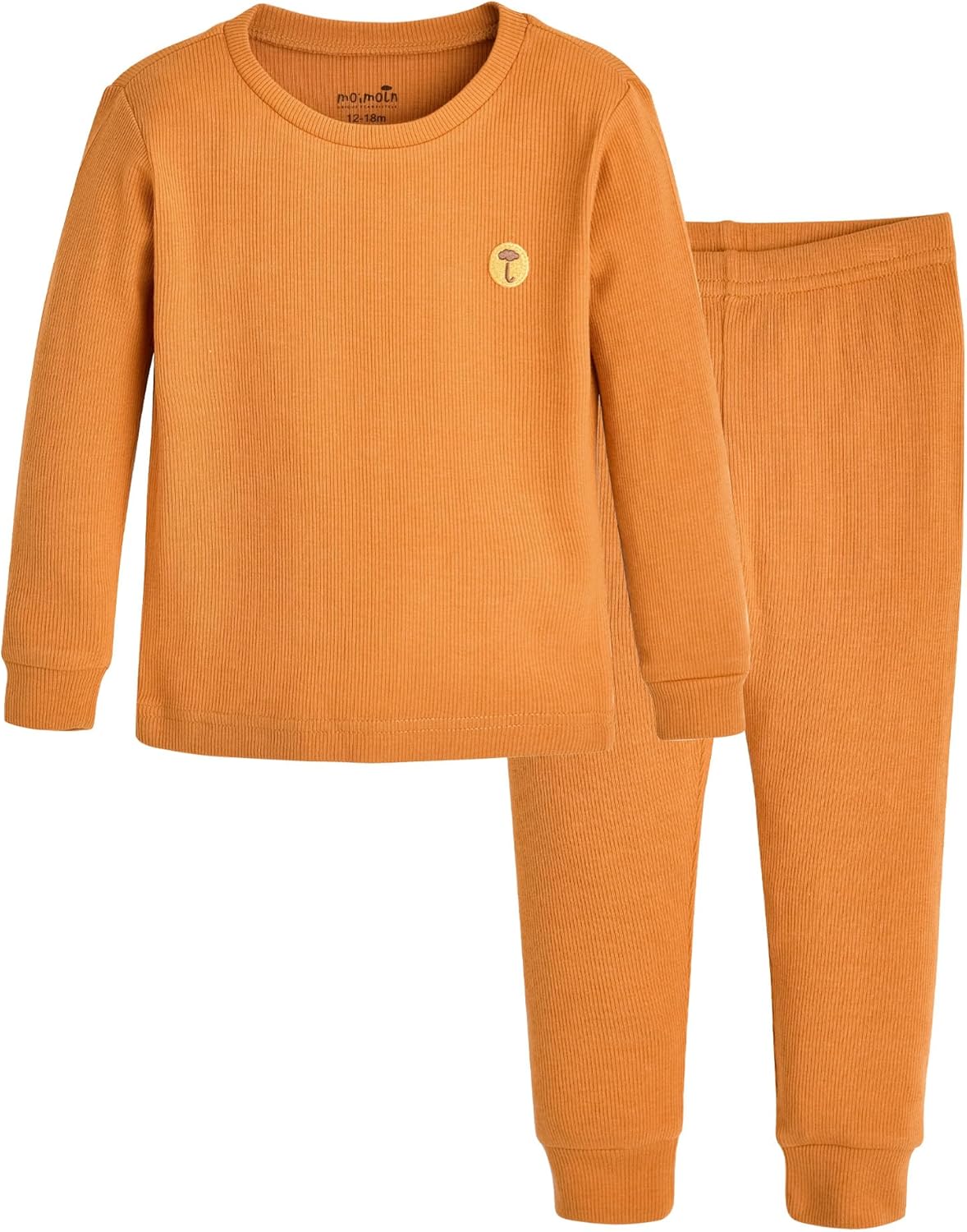 moimoln Pajamas Set 6M-5Y Solid Ribbed Unisex Baby & Toddler, Soft Viscose, Snug-Fit, Everyday
