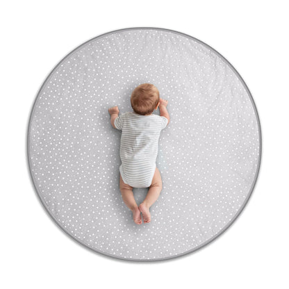 Byrd & Blume Round Baby Play Mat, Organic Cotton Soft Padded Nursery Floor Mat, Safe Hypoallergenic