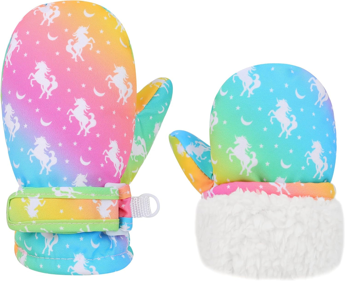 Toddler Gloves Kids Mittens Winter Warm Lined Fleece Gloves Waterproof Snow Baby Mitten for Boys