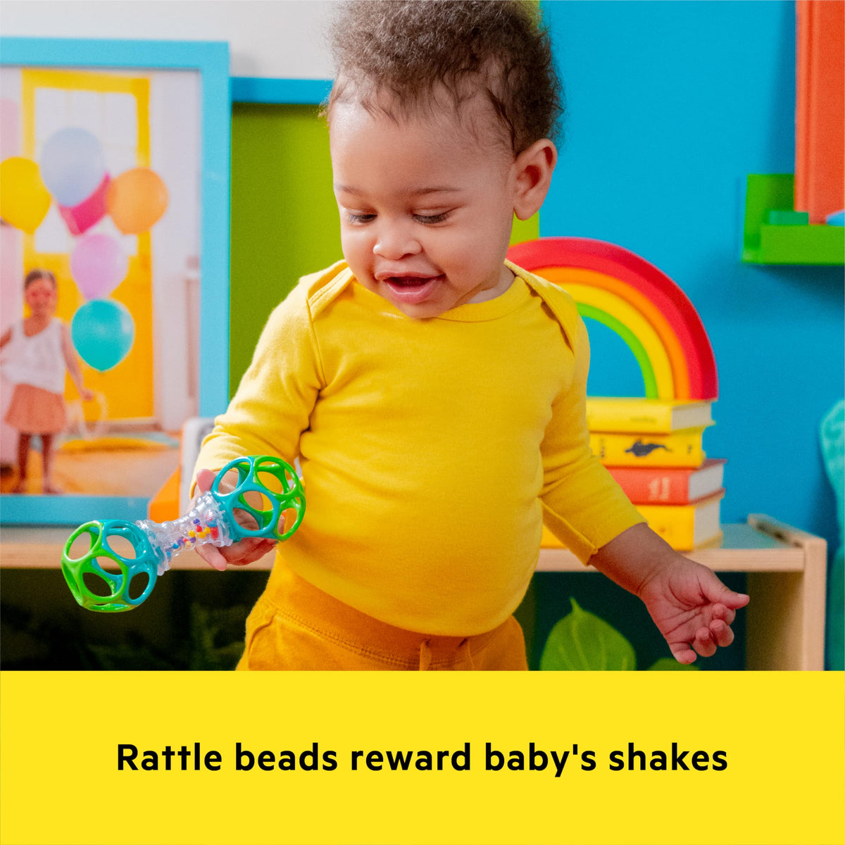 Bright Starts Easy-Grasp Oball Bundle Gift Set - Grasp The Day, Ball and Rattle Toys 2-Pack, BPA