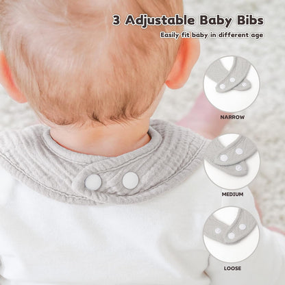 Susurration Muslin Baby Drool Bibs 10Pack Soft Square Adjustable Bandana Bibs for Unisex Baby Girls