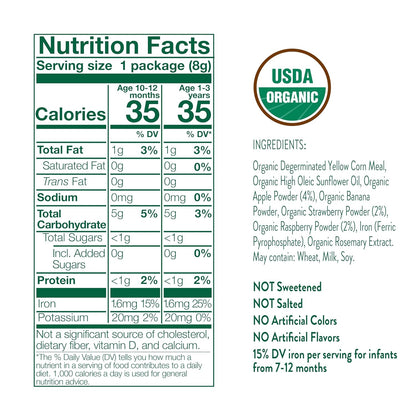 Little Bellies Organic Banana Softcorn Baby Snack (Pack of 18 x 0.28 oz Individual Packs)
