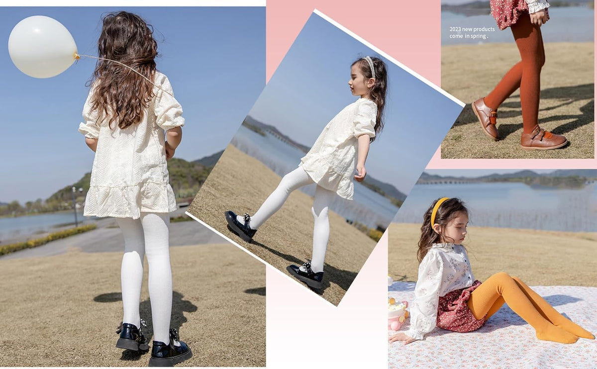 CHUNG Toddler Little Girls Cotton Tights Footed Thick Winter Cable Knit Legging Pantyhose Stocking