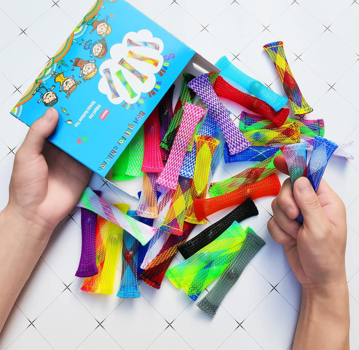42 Pack Mixed Color Marble Mesh Fidget Toys,FIDGET TOY Stress Relieve toy, Focus Enhance, Marble