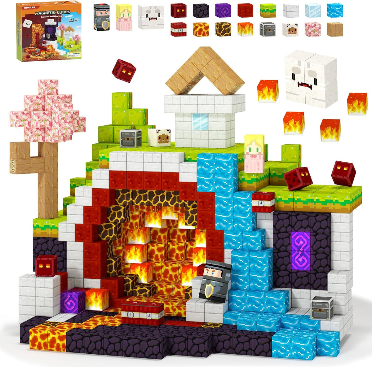 Magnetic Blocks-100PCS Magnetic Building Blocks, Magnet Toys Kids Build Cubes, Upgraded Sensroy