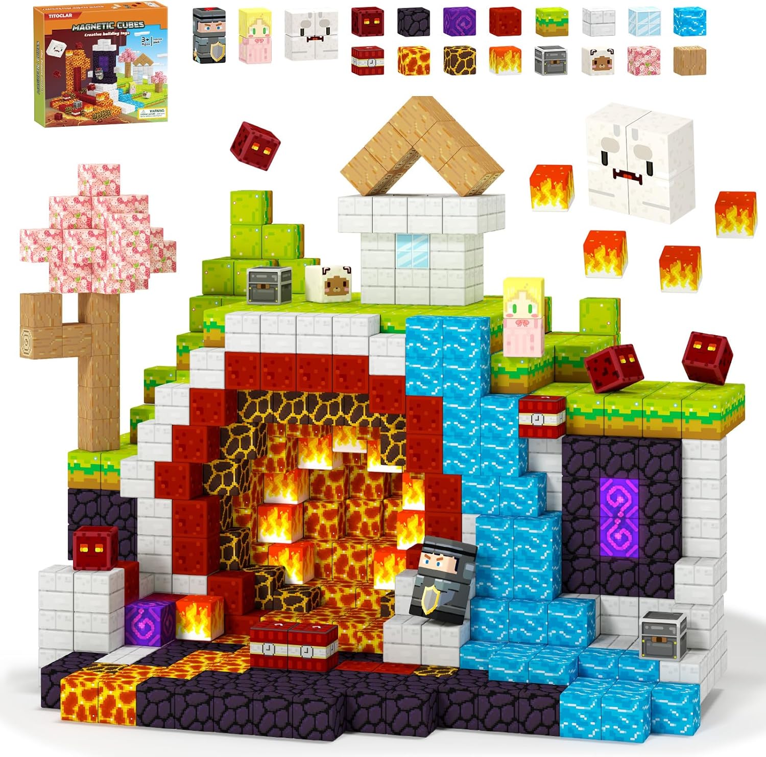Magnetic Blocks-100PCS Magnetic Building Blocks, Magnet Toys Kids Build Cubes, Upgraded Sensroy