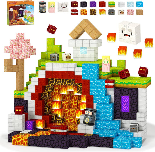Magnetic Blocks-100PCS Magnetic Building Blocks, Magnet Toys Kids Build Cubes, Upgraded Sensroy