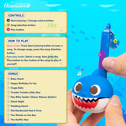 Otamatone Melody [Special Baby Shark Edition] Portable Mini Size Electronic Keychain Musical Toy