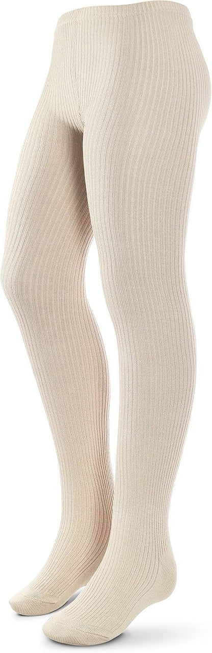 Kids, Girls thin Ribbed Cotton tights, Comfy, Soft Flat Tights Made from Breathable cotton| Great