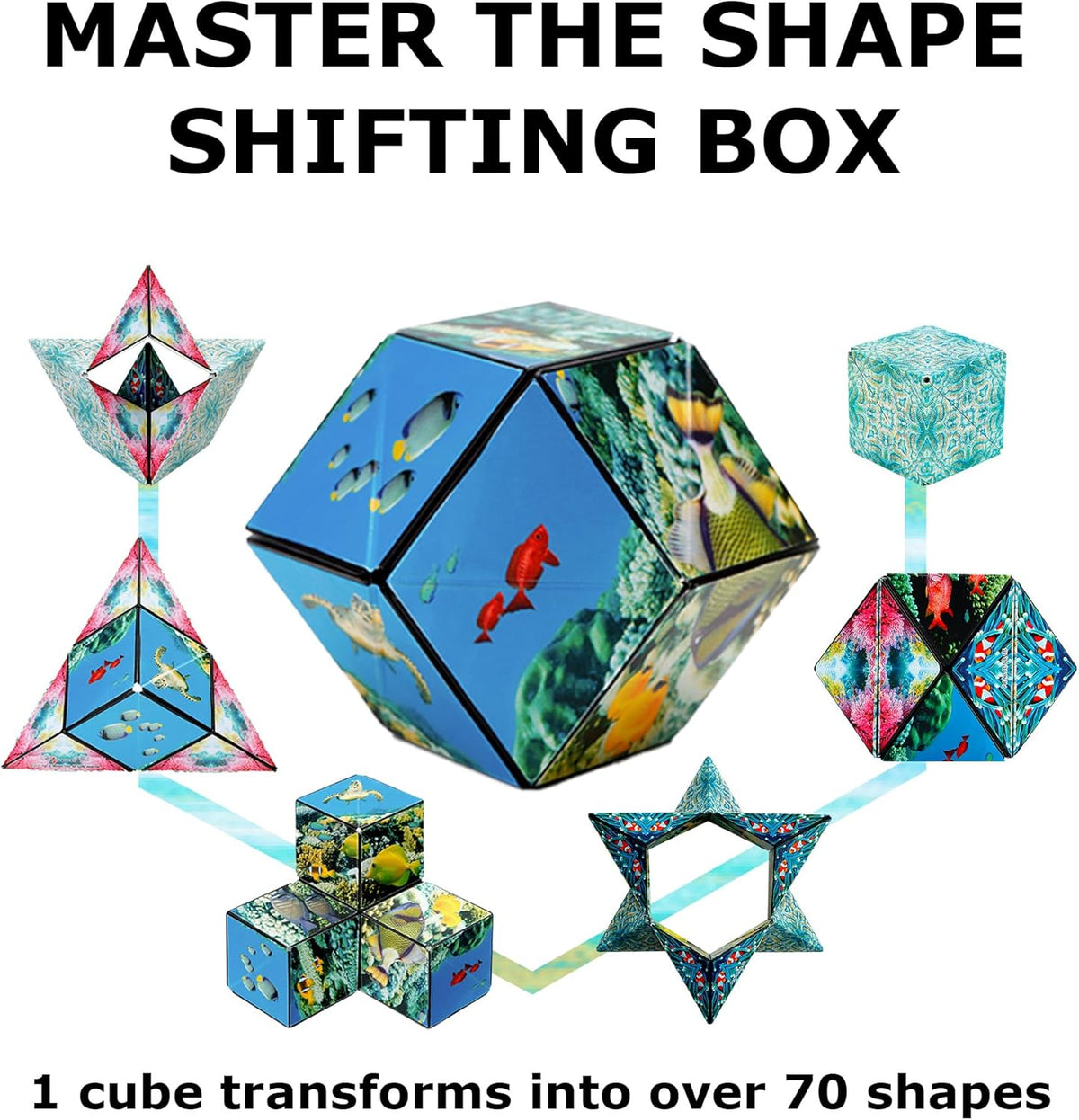 SHASHIBO Shape Shifting Box - Award-Winning, Patented Fidget Cube w/ 36 Rare Earth Magnets