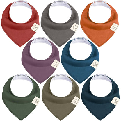 8-Pack Organic Baby Bandana Bibs for Boys, Girls - Super Absorbent Triangle Baby Bibs for Drooling
