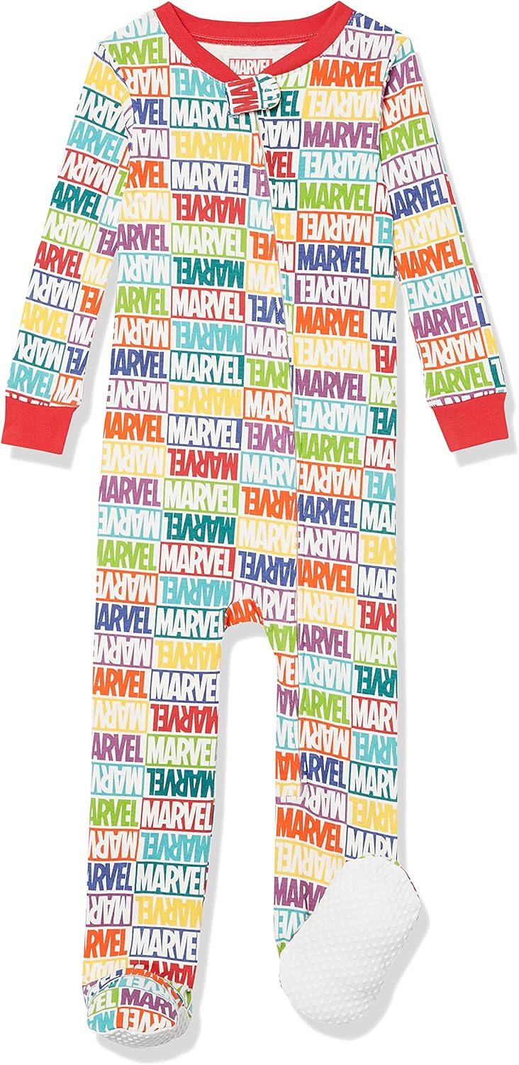 Amazon Essentials Disney | Marvel | Star Wars Unisex Babies' and Toddlers' Snug-Fit Cotton Footed