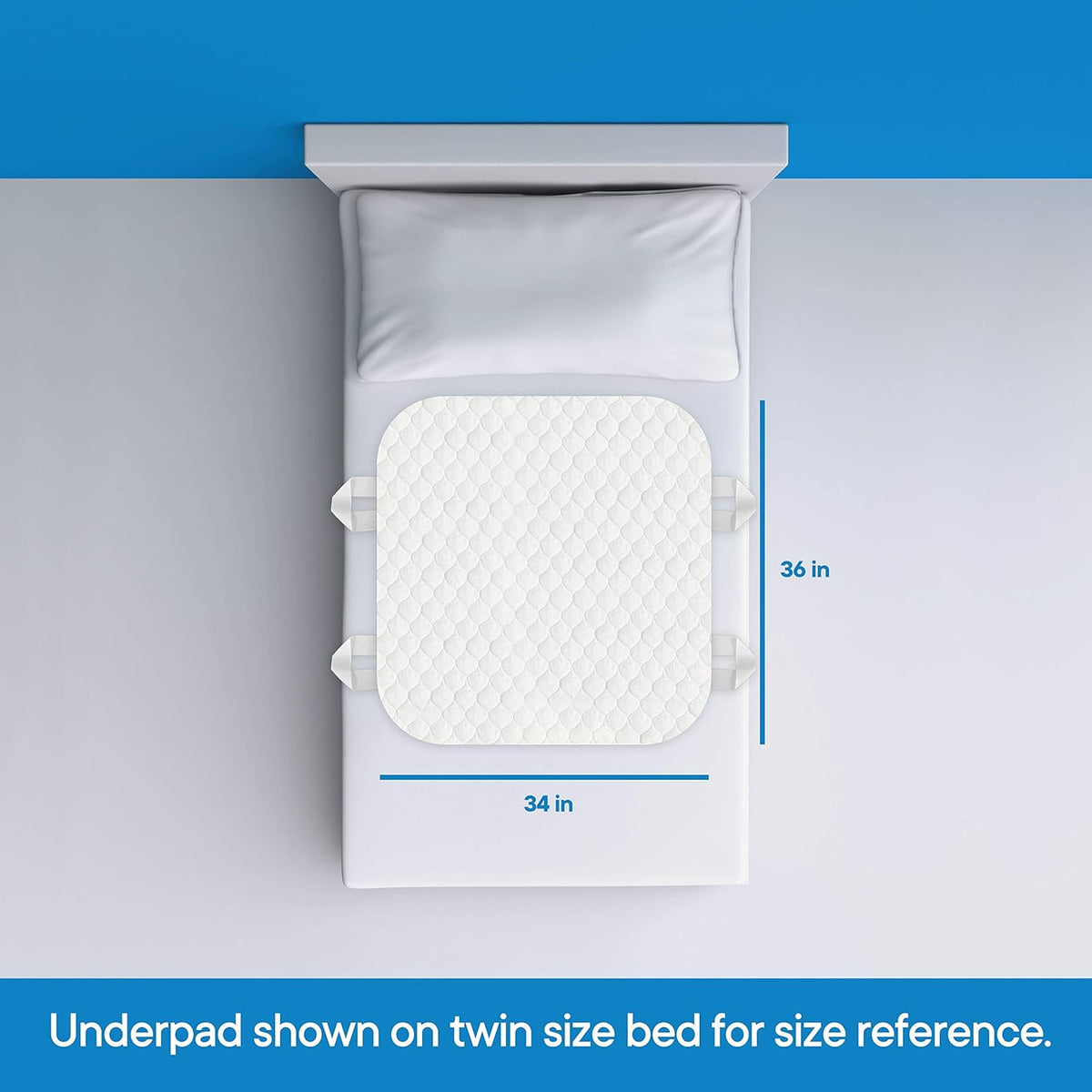 RMS Ultra Soft 4-Layer Washable and Reusable Incontinence Bed Pads with 4 Convenient Handles to