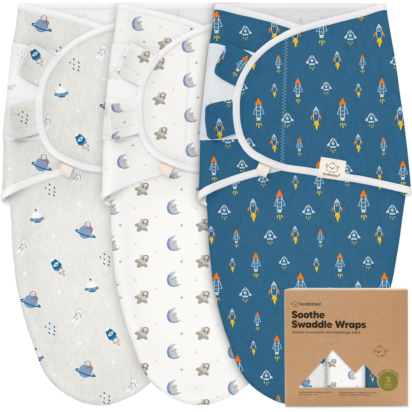 3-Pack Organic Baby Swaddle Sleep Sacks - Swaddles for Newborns, Infant 0-3 Months, Baby Girls