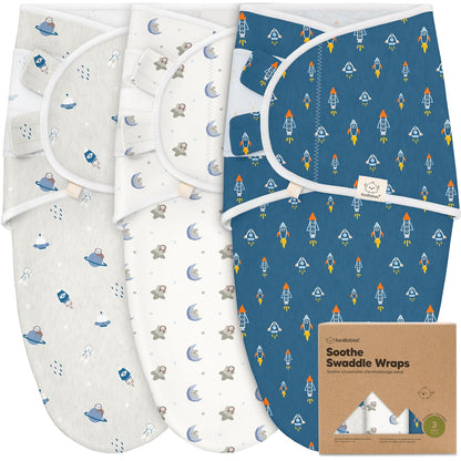 3-Pack Organic Baby Swaddle Sleep Sacks - Swaddles for Newborns, Infant 0-3 Months, Baby Girls
