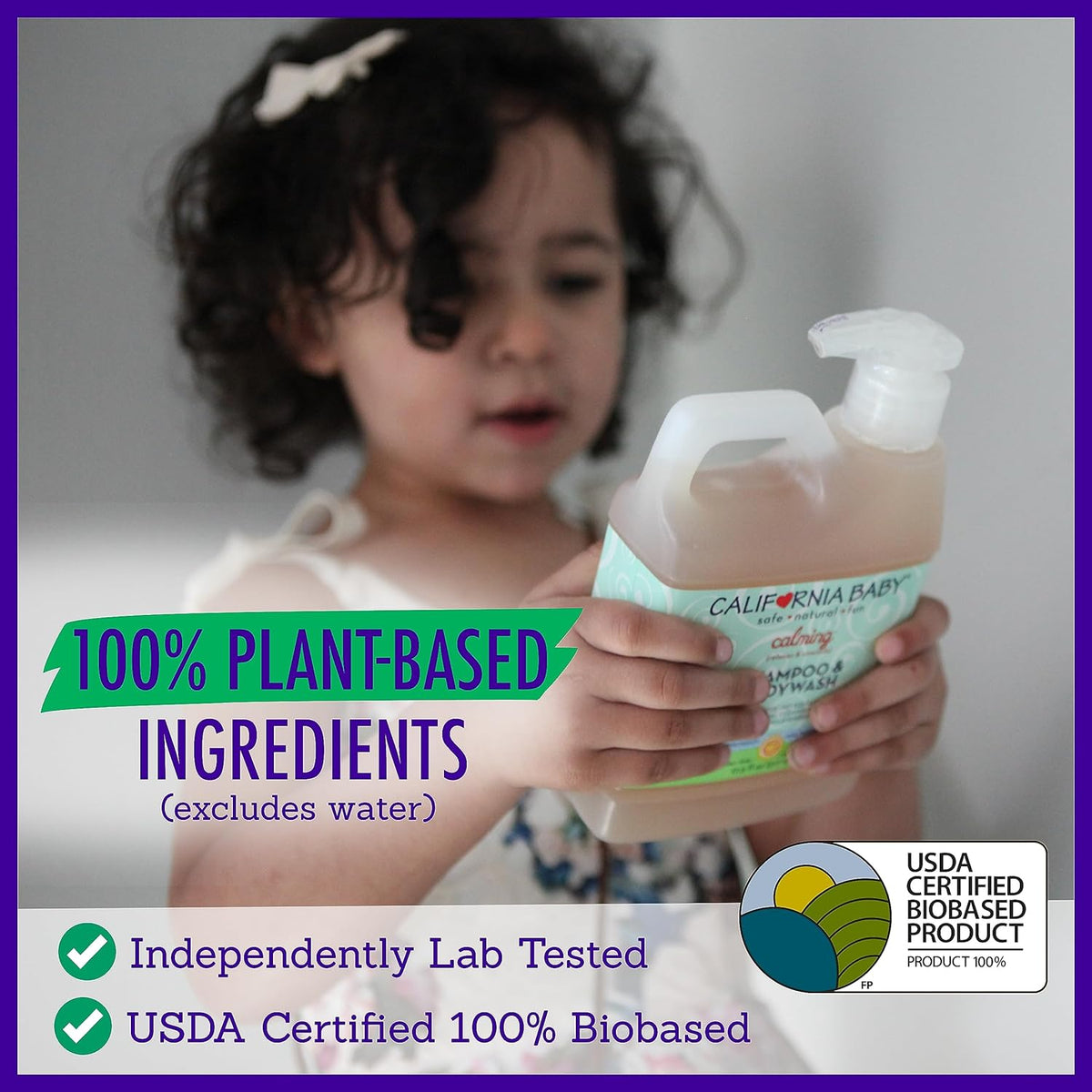 California Baby Calming Lavender Shampoo and Body Wash | 100% Plant-Based (USDA Certified) |