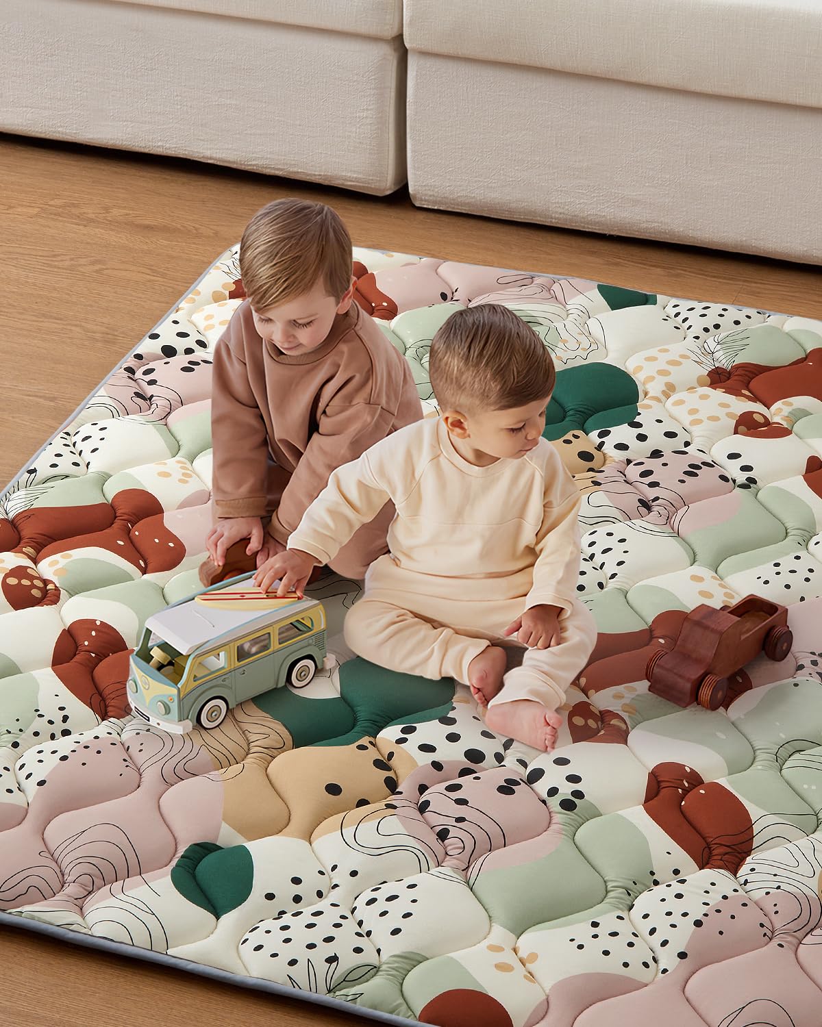 Blissful Diary Baby Play Mats for Floor, 50x50 Inch Crawling Mat for Playpen, Thicken Padding Foam