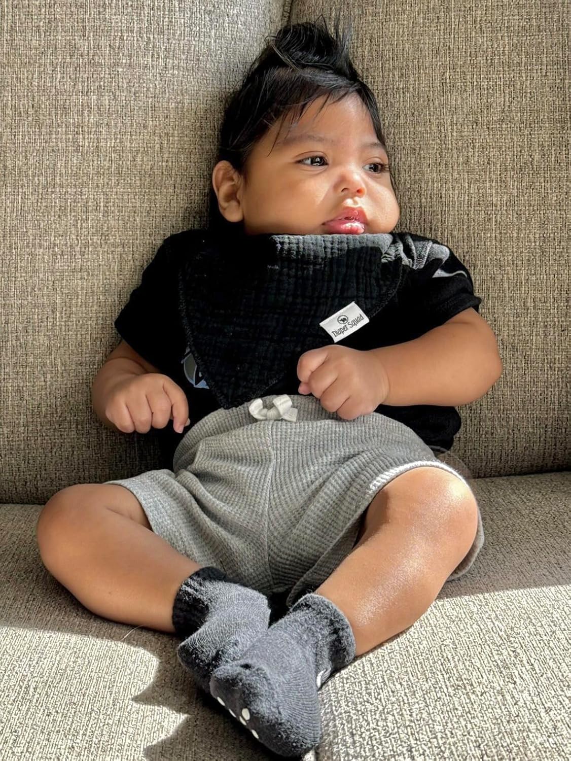 DiaperSquad's Baby Bibs for Drooling and Teething, Bibs for Boys, Baby Girl - Solid Cotton Baby