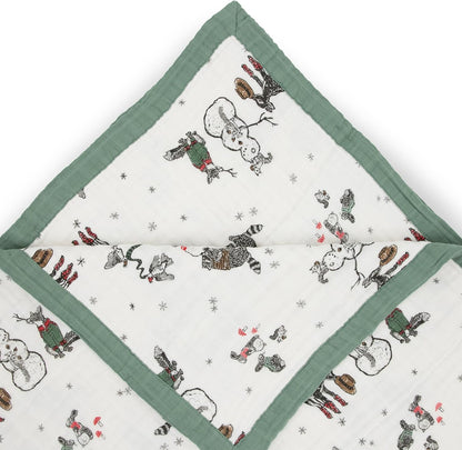 Little Unicorn Premium Quilted Throw | Super Soft, Multi-Layered Muslin XL Blanket| Great for Kids