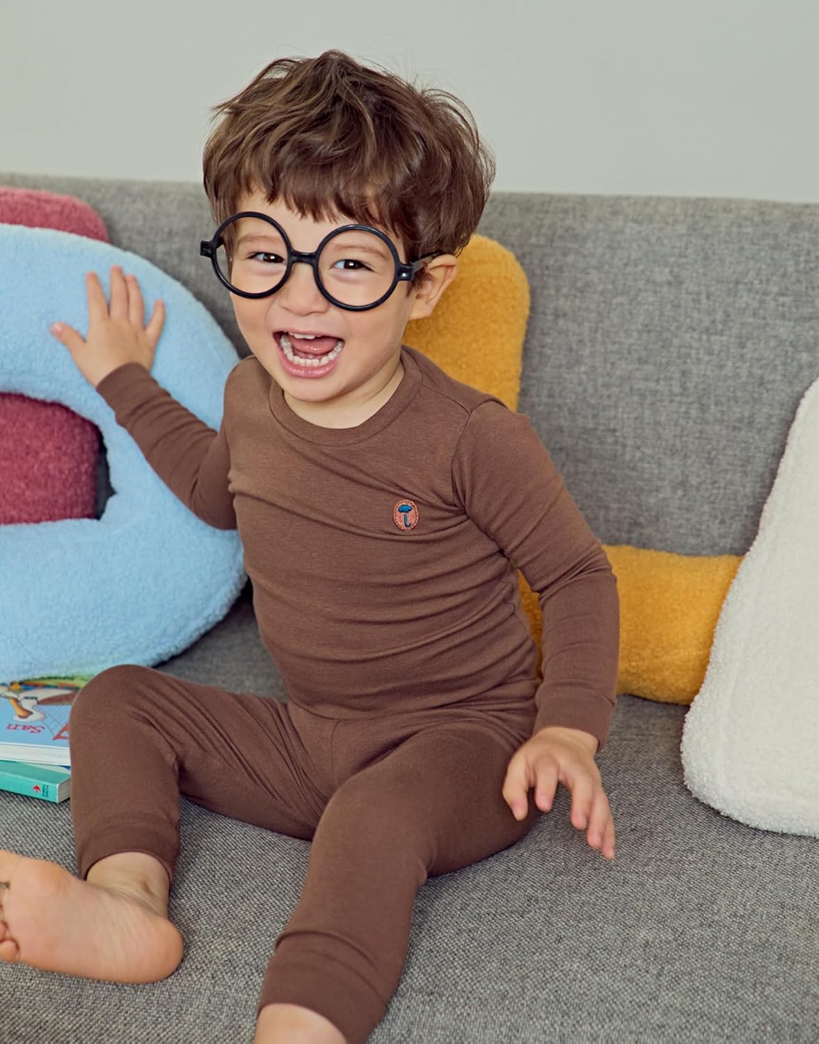 moimoln 6M-8Y Modal Cotton Solid Soft Breathable Baby Toddler Boys Girls Snug fit Pjs Long Sleeve