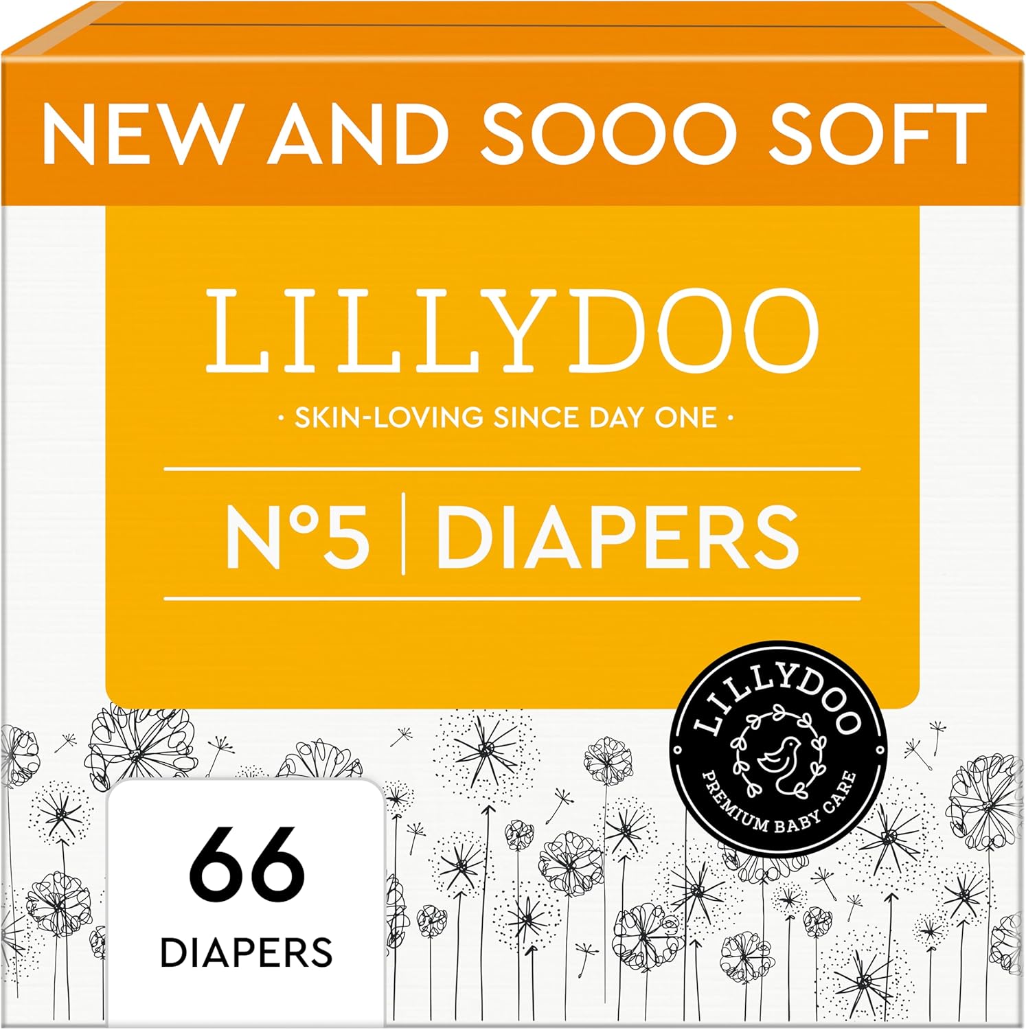 Baby Diapers - Size 5 (24-35 lbs), Half-Monthly Supply (66 Count), Leak Protection, Skin-Friendly