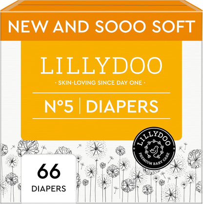 Baby Diapers - Size 5 (24-35 lbs), Half-Monthly Supply (66 Count), Leak Protection, Skin-Friendly