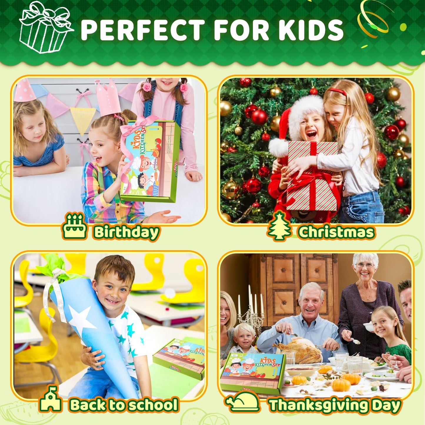 13 Pieces Montessori Kitchen Toys for Toddlers-Kids Cooking Sets Real-Toddler Toys Set for Real