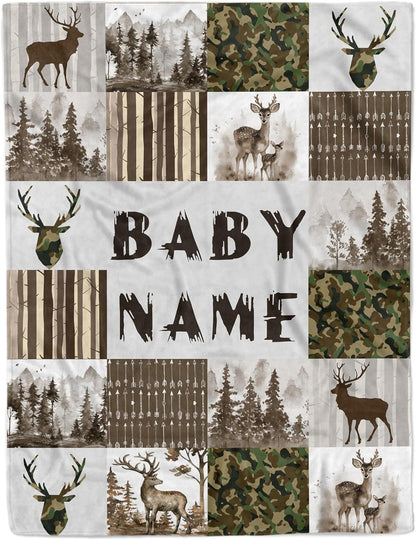 Custom Baby Shower Blanket with Name Personalized Baby Boy Gifts for Birthday Christmas Customized