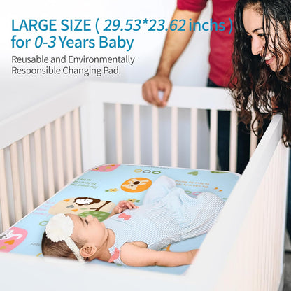 2Pcs Diaper Changing Pads for Baby, Lemon Change Mat, 3Layers Waterproof Change Pad Foldable