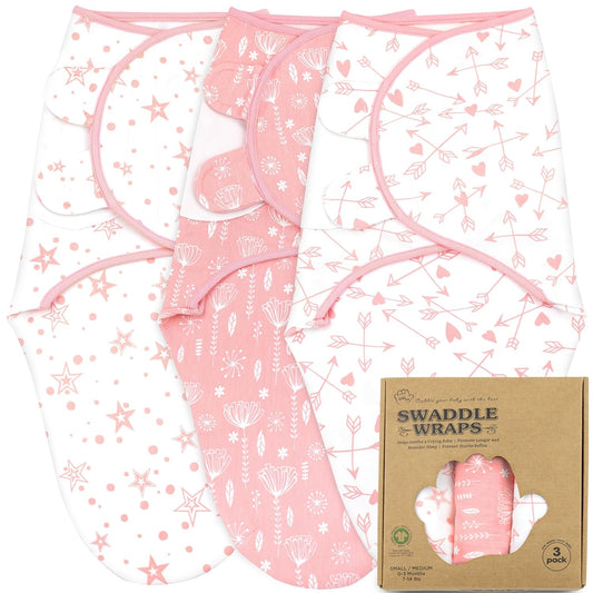 Bublo Baby Swaddles for Newborns – 3-Pack Infant Swaddles 0-3 Months – Adjustable Swaddle Sleep