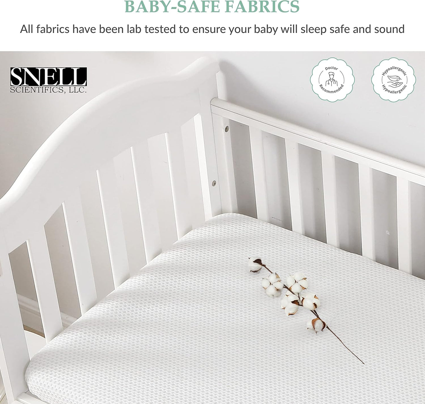 Breathable Crib Waterproof Mattress Protector Pad- Hypoallergenic - Noiseless - Washable- Breath