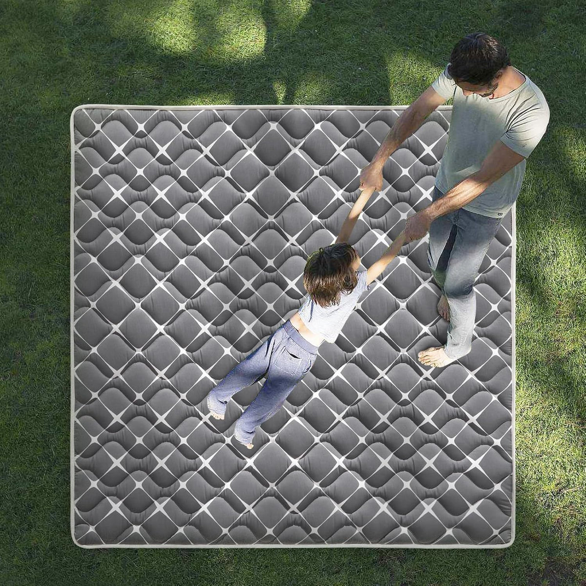 Vibe bear Baby Foam Play Mat, 50x50 Inches Baby Crawling Mat, Thicken One-Piece Baby Playmat, Non
