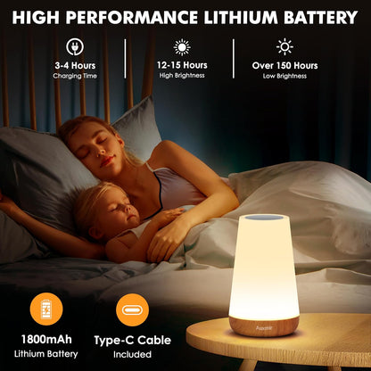 LED Night Light Bedside Lamp Touch and Remote Control Dimmable Tabletop 13 RGB Colors Changing 5