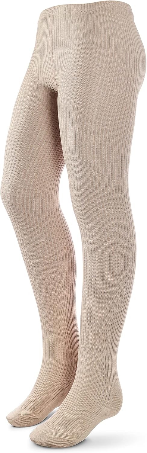 Kids, Girls thin Ribbed Cotton tights, Comfy, Soft Flat Tights Made from Breathable cotton| Great