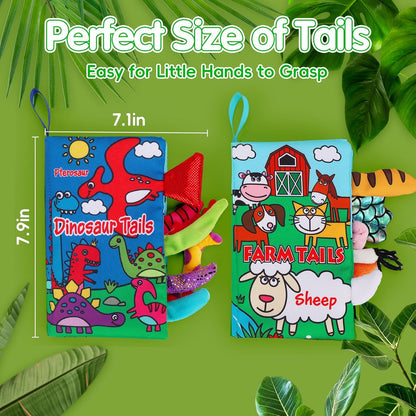 2 PCS High Contrast Crinkle Baby Books 0-6 Months Interactive Sensory Baby Toys 9-12 Month