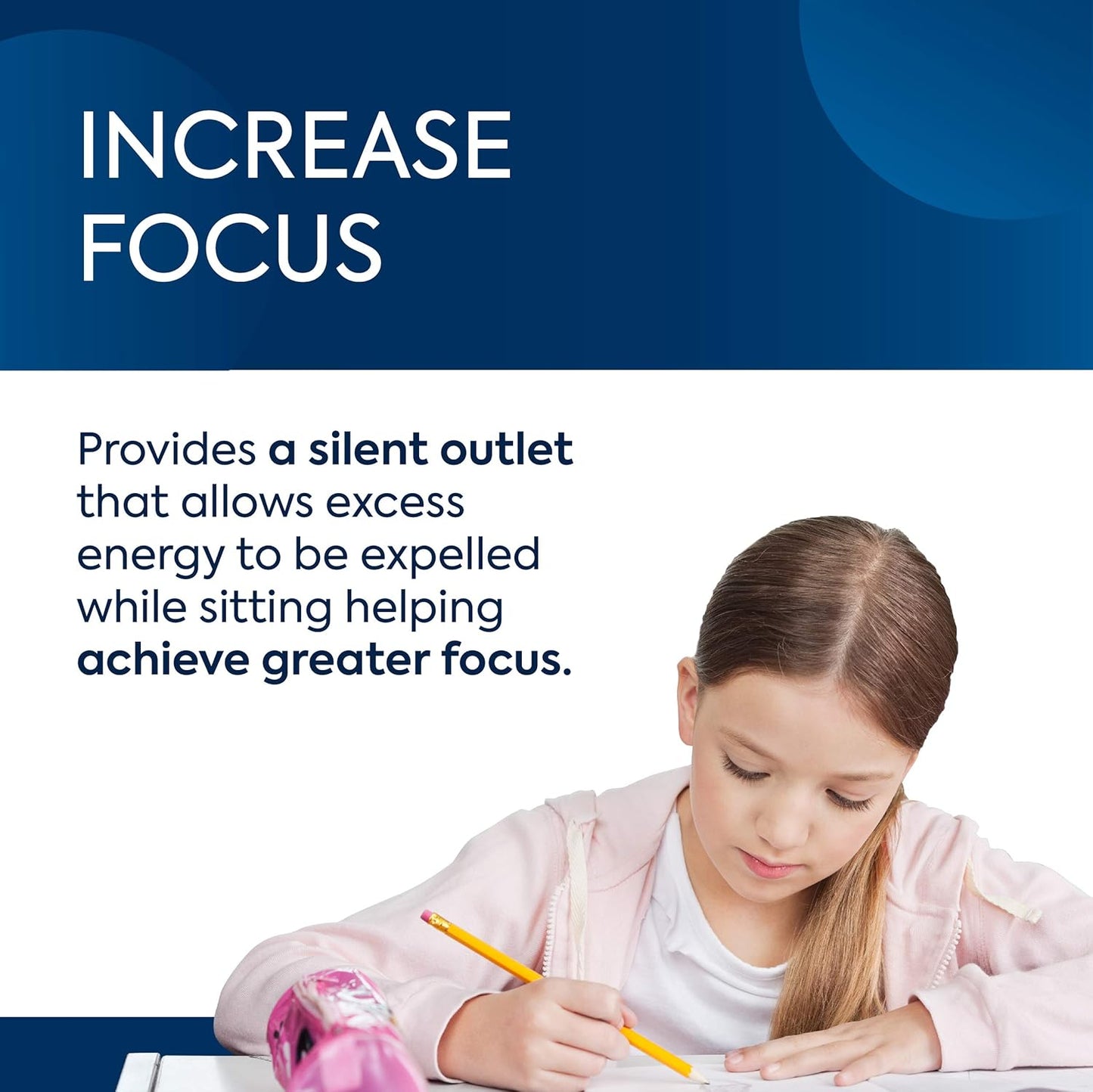Bouncyband Wiggle Feet, Dark Blue, 1 Pack – Sensory Foot Cushion Quietly Facilitates Movement to