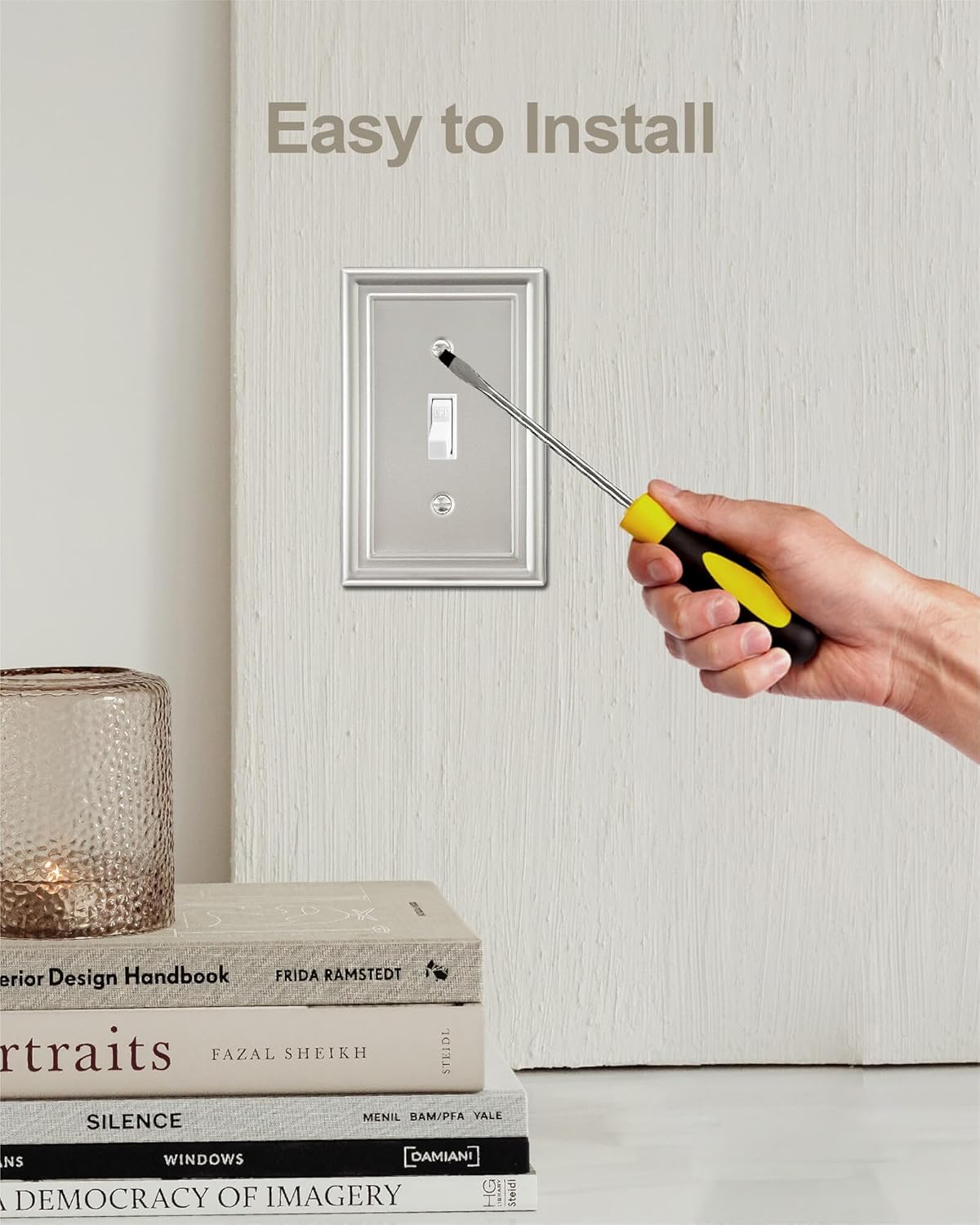 2-Pack Single Toggle Wall Plate, Metal Light Switch Cover, Satin Nickel Switch Plate Cover