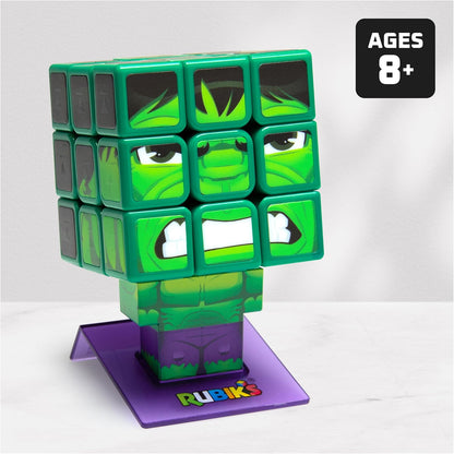 Rubik's Cube Hulk Cuber, Problem-Solving Challenging Brain Teaser Collectible Hulk Fidget Toy, for