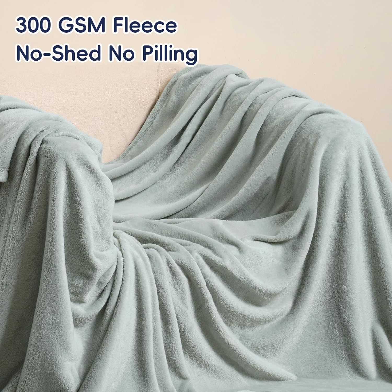 PHF Ultra Soft Fleece Blanket Queen Size, No Shed No Pilling Luxury Plush Cozy 300GSM Lightweight