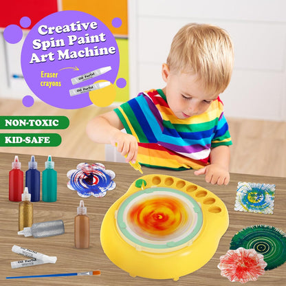 Arts and Crafts for Kids Ages 4-8,Paint Spin Art Machine Kit,Art Craft Set for 6-9 Year Old,Cool