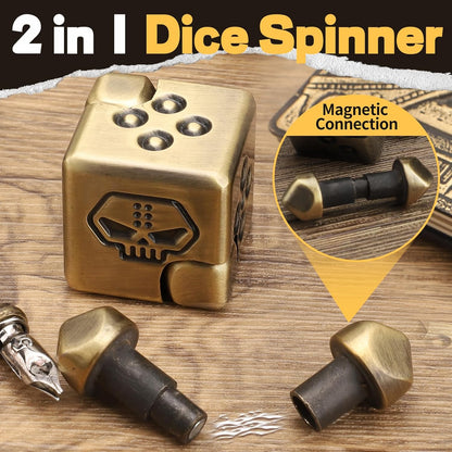 Metal Infinity Cube Fidget Spinner for Kids Adults, 2-in-1 Magnet Dice Fidget Hand Toys Focus