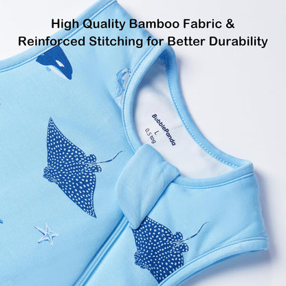 BubblePanda Rayon Made from Bamboo Sleep Sack 12-18 Months 0.5 Tog Soft Lightweight Toddler Sleep