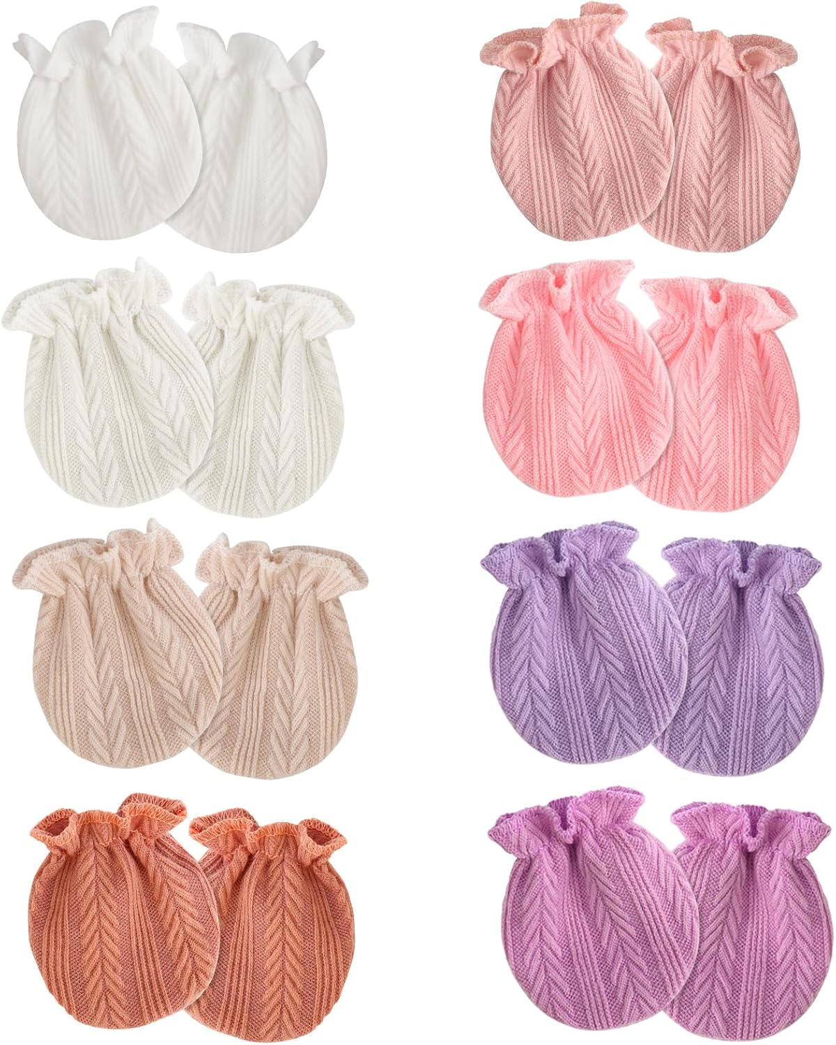 Newborn Baby Mittens No Scratch Cotton Elastic Wrist Gloves Infant Toddler Mittens for Baby Boy