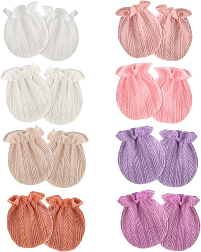 Newborn Baby Mittens No Scratch Cotton Elastic Wrist Gloves Infant Toddler Mittens for Baby Boy